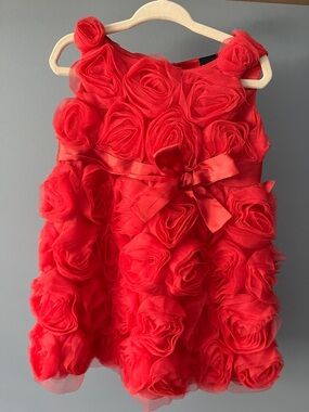 GAP Red Rosette Bow Party Dress
